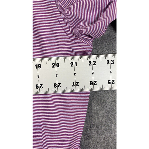 Peter Millar Polo Shirt Mens Medium Striped Light Purple Golf Preppy - Picture 2 of 12